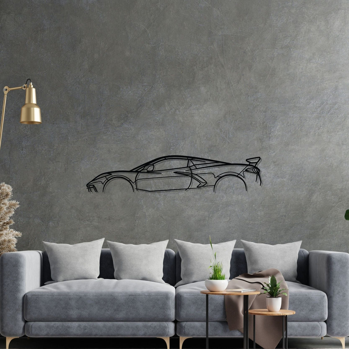 C8 Classic Silhouette Metal Wall Art
