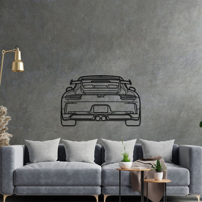 911 GT3 model 991 Back Silhouette Metal Wall Art