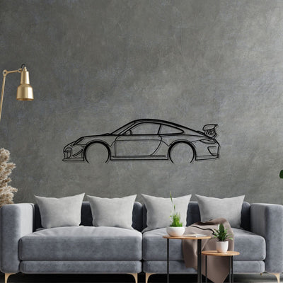 GT3 RS model 997 Detailed Silhouette Metal Wall Art
