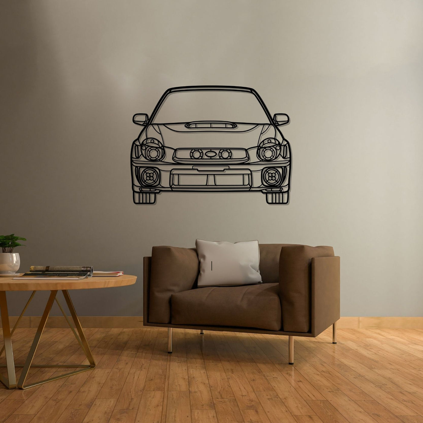 WRX 2002 Front  Silhouette Metal Wall Art