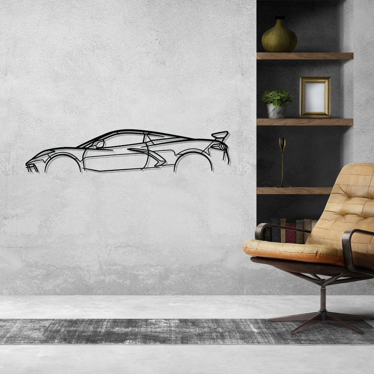 C8 Classic Silhouette Metal Wall Art