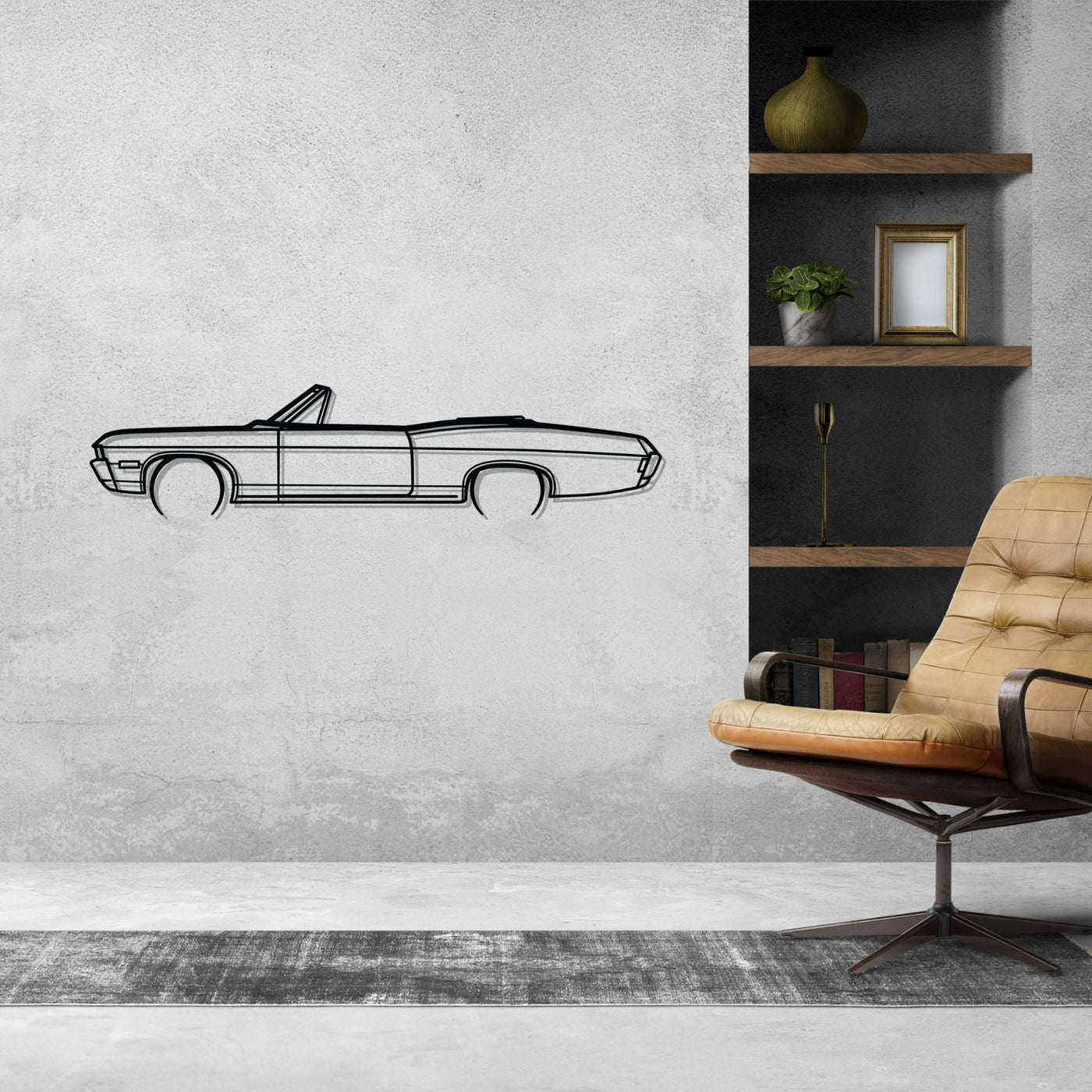 Impala 307 convertible Detailed Silhouette Metal Wall Art