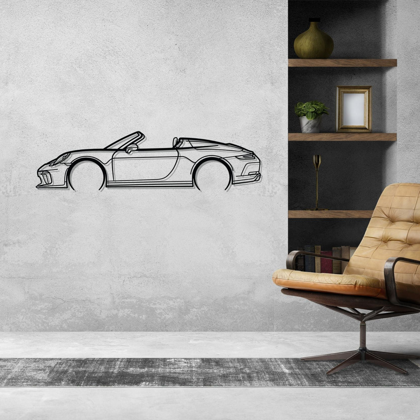 911 Speedster model 991 Detailed Silhouette Metal Wall Art