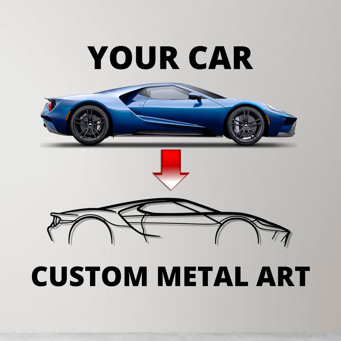 Mercedes AMG GT3 Classic Silhouette Metal Wall Art