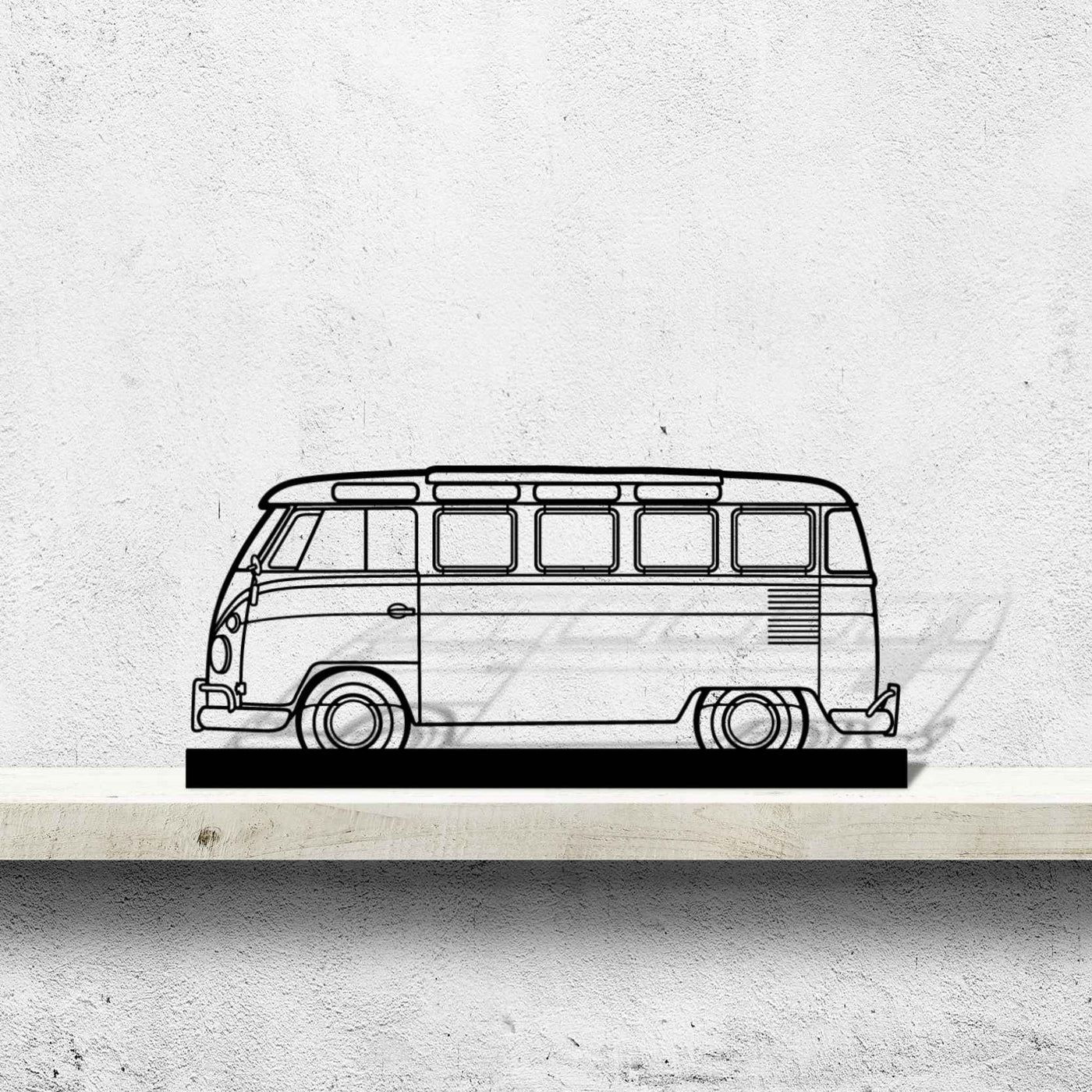 T1 Bus 1950 Silhouette Metal Art Stand