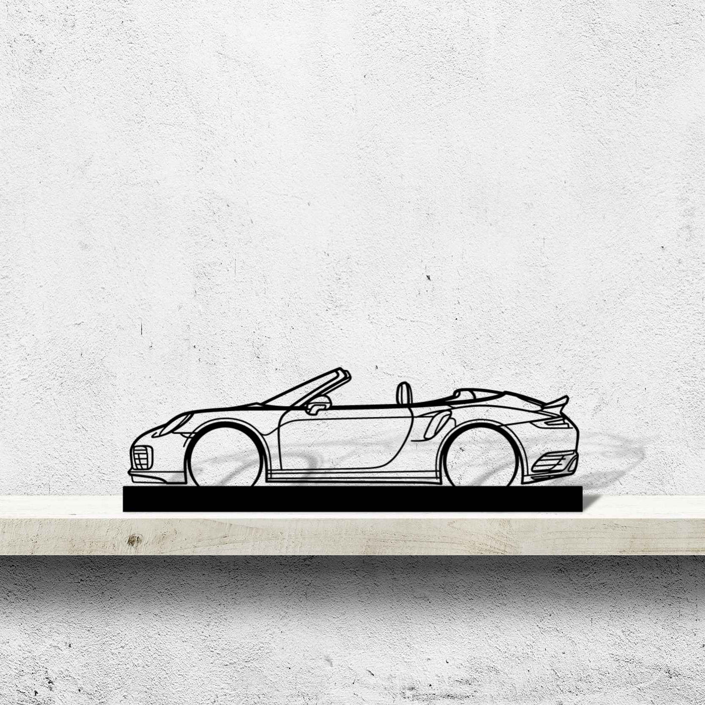 911 Turbo s model 991 Convertible Silhouette Metal Art Stand