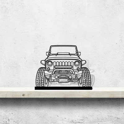 Wrangler Offroad Front Silhouette Metal Art Stand