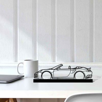 911 Turbo s model 991 Convertible Silhouette Metal Art Stand