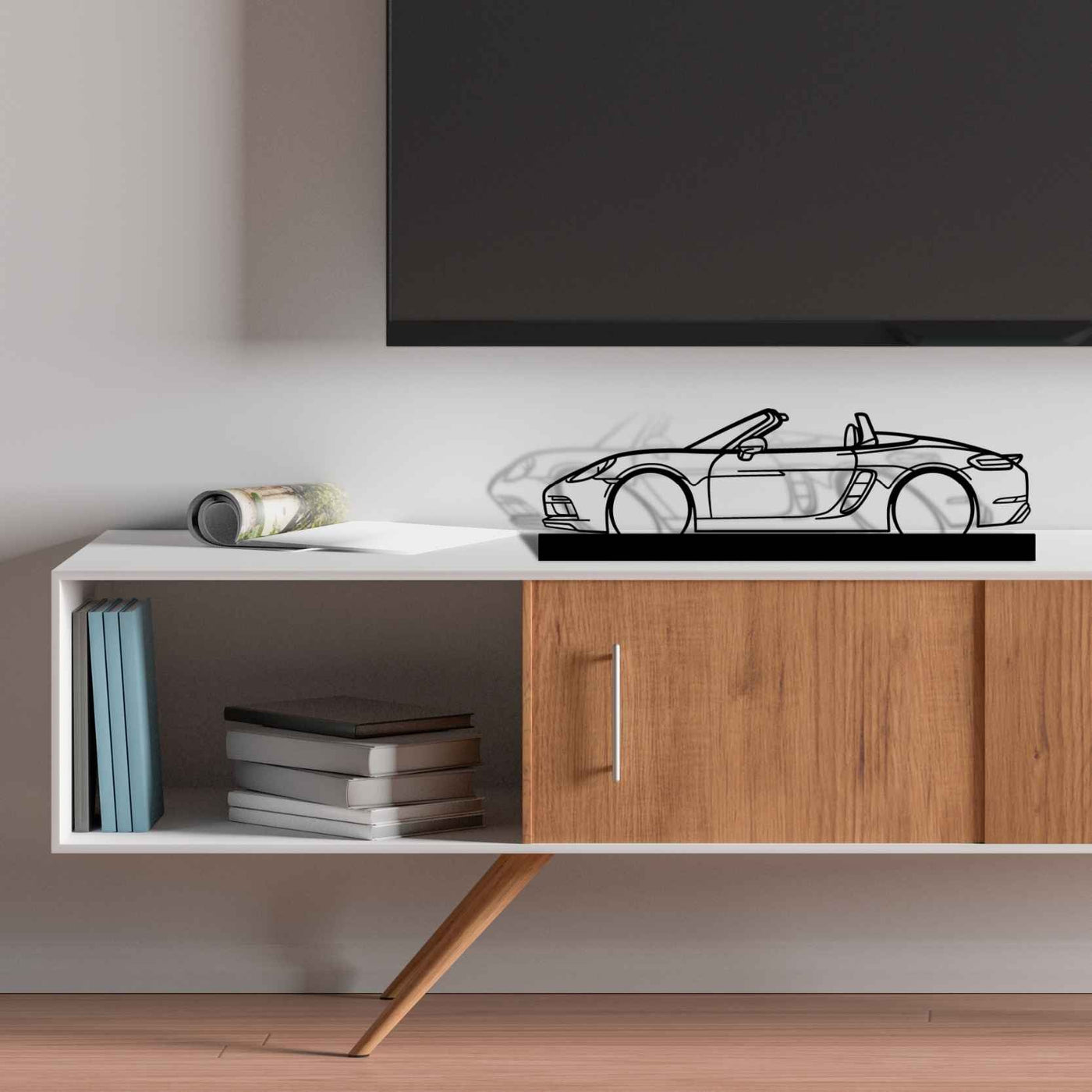 718 Boxster GTS Silhouette Metal Art Stand